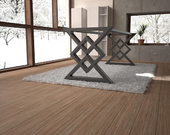 Metal table base strong and sturdy  with unique diamond shape. Handmade furniture metal legs  [2TRDMN84]