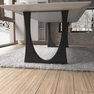 Handmade furniture steel table legs designer edition, unique model. Fit with modern or rustic home deco. Elongated holes [FL7U]