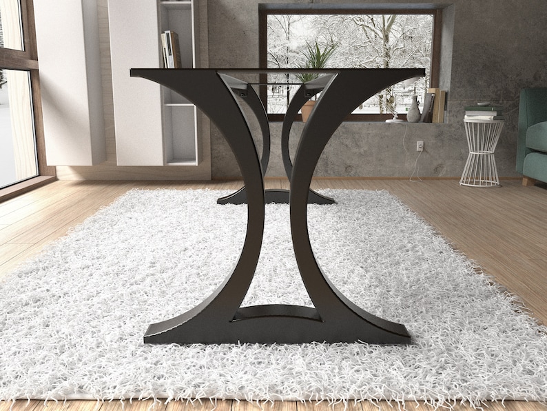 Handmade steel table base modern style. Great fit with modern or rustic or industrial home deco. [2TRFLNGH8] image 3