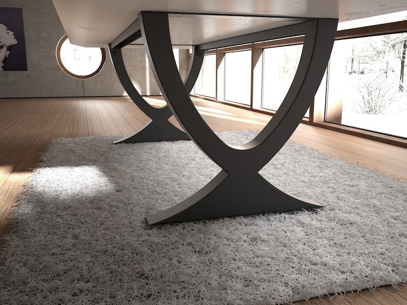 Handmade Industrial Steel Table Base With Sturdy Metal Legs – Perfect ...