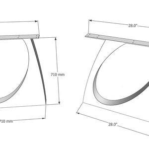 Pieds de table en acier faits à la main, édition design, forme unique. Idéal pour les maisons rustiques ou les maisons modernes. Pieds en métal de qualité supérieure. FLNDSME8 image 10