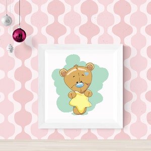 Teddy bear Valentine cross stitch pattern - PDF - Instant download