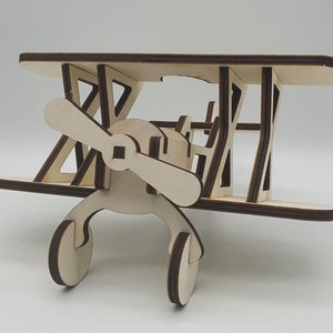 Biplane, wood 6mm thick, file for laser cutting DXF, SVG, PDF, ai, cdr