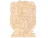 Wooden animal puzzle, digital file for laser cutting, toys for kids, dxf, pdf, svg, ai, CDR