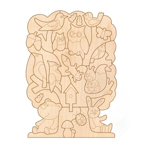 Wooden animal puzzle, digital file for laser cutting, toys for kids, dxf, pdf, svg, ai, CDR