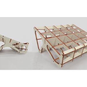 Laptop stand, digital file for laser cutting, for 6mm material thickness, dxf, svg, pdf, AI, CDR