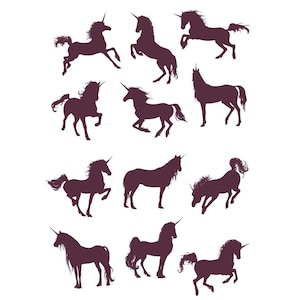 12 unique Horse shapes bundle, file for laser cutting, printing, sticker creation, horse lovers