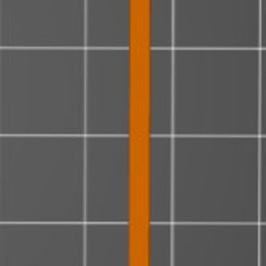 Puede incluir: Una aguja de pl&aacute;stico naranja, larga y delgada, con una punta plana y roma y un ojo ovalado alargado en la parte superior. La aguja est&aacute; colocada verticalmente sobre un fondo de cuadr&iacute;cula gris oscuro, mostrando un color naranja s&oacute;lido y uniforme.
