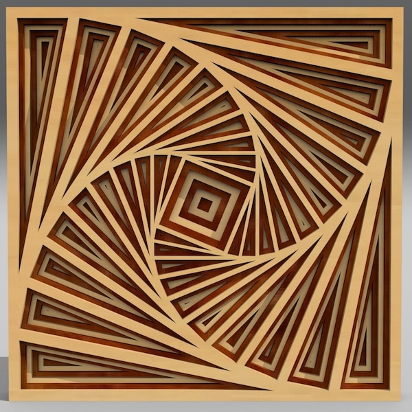 12 Layer decorative panel, wood, plexiglass, for laser cutting, decorate your living room, DXF, svg, AI, cdr