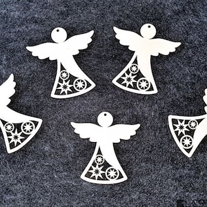 Set of 5 Christmas Angels hanging decoration for laser cutting, SVG, DXF, AI, Cdr, Pdf