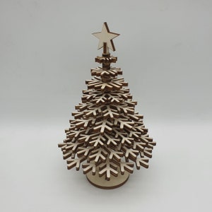 Christmas tree asembly kit file for laser cutting, svg, pdf, dxf, cdr, ai, 18 cm height, Christmas decoration diy, 4mm material thickness