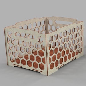 Honeycomb pattern storage box, unique design, file for lasercutting, for 4mm thickness