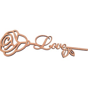 Wooden Rose SVG, Laser Cut Flower Gift, Love Rose Digital File, Romantic DIY Flower Décor, Floral Gift Stick SVG