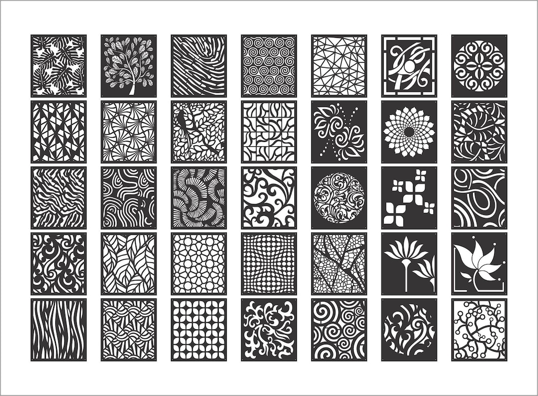 Decorative Panel Bundle, 35 Unique Patterns to Use, SVG, DXF, Cdr, Ai ...