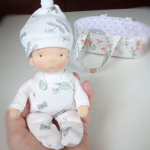 Handmade 6 Inch / 16 cm Waldorf Doll Girl – Organic Natural Toy with Removable Clothes