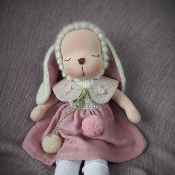 Handmade 15 İnc / 40 cm Rabbit doll with a set of clothes