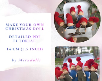 Handmade CHRISTMAS Doll Tutorial PDF | 14 cm (5.5 inch) Doll | Detailed Step-by-Step Sewing Guide | Instant Download