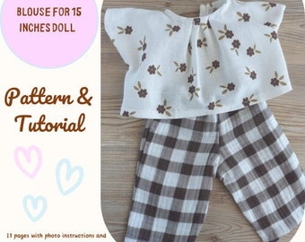 15 Inch Doll Blouse Sewing Pattern | Beginner-Friendly (PDF)