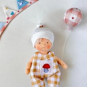 Handmade 6 Inch / 16 cm Waldorf Doll Girl – Organic Natural Toy with Removable Clothes