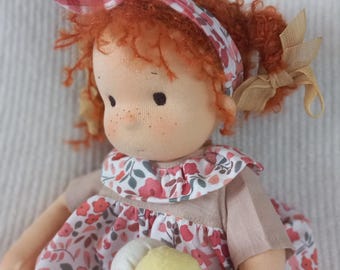 Handmade 15 İnc / 38 cm Waldorf doll with a set of clothes %100 dolly mo buckle hair
