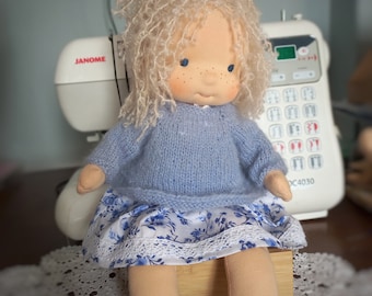 Handmade 16 İnc / 40 cm Waldorf doll with a set of clothes