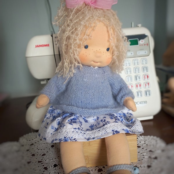 Handmade 16 İnc / 40 cm Waldorf doll with a set of clothes
