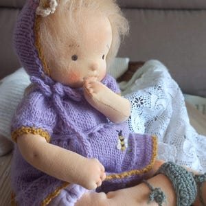 Handmade 15 Inc / 38cm Doll with a set of clothes and %100 adeles mohair hair