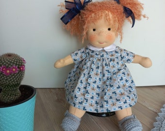 Handmade 15 İnc / 39 cm Doll with a set of clothes and %100 adeles mohair hair