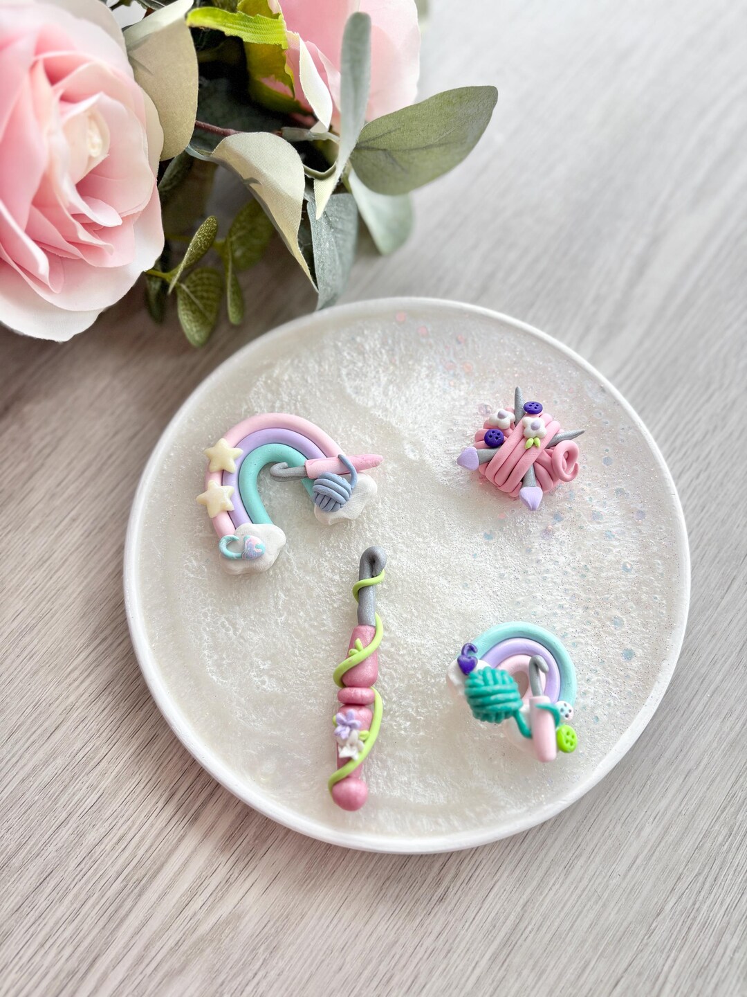 Fridge Magnets - Polymer Clay - Crochet and Knitting Gifts - “hooked on ...