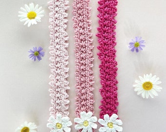 Daisy dummy chain crochet pattern, pacifier clip [PATTERN ONLY]