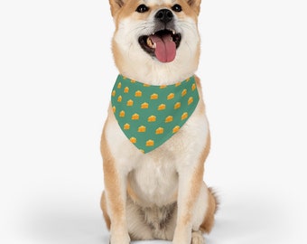 Packers Cheesehead Emoji Pet Bandana Collar, Gift for Packers Dog