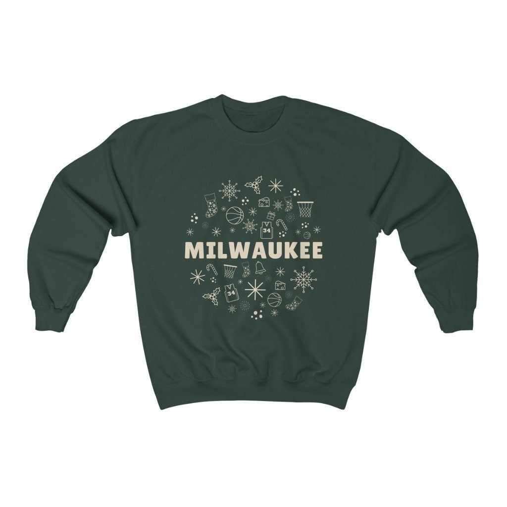 Bucks Ugly Christmas Sweater Milwaukee Basketball Holiday Gift Unisex Heavy Blend Crewneck Sweatshirt Etsy UK