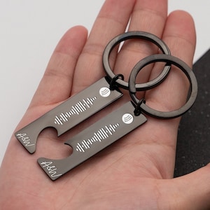 Engraved Spotify Code Keyring,Birthday Gifts for Boyfriend,Personalised Keychain,Music Code Keychain,Wedding Song Keychain,Scannable Keyring