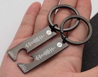 Engraved Spotify Code Keyring,Birthday Gifts for Boyfriend,Personalised Keychain,Music Code Keychain,Wedding Song Keychain,Scannable Keyring
