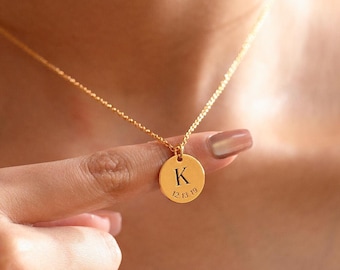 Aangepaste ketting met begindatum: gegraveerde sterlingzilveren schijf