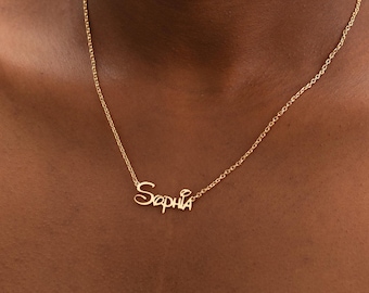 Collana con nome in stile Disney, collana con nome in stile cartone animato, collana con nome fatta a mano, collana con nome personalizzata per bambini, regalo per figlia, regalo di compleanno