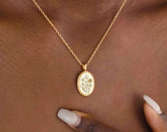 Engraved Family Birth Flower Necklace,Personalized Birth Flower Bouquet Necklace, Mother Christmas Gifts, Dainty Gift For Mum, Nana Gifts