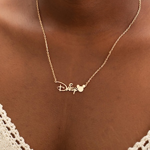 Mickey Mouse Personalized Name Necklace,Handmade Gift Kids Necklace,Gold Personalized Cartoon Name Necklace,Kids Name Necklace,Birthday Gift