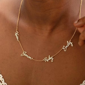 Personalized Multi Name Necklace, Family Name Necklace, 3 4 Names Necklace, Children Name Jewelry, Jewelry for Mum, Christmas Gifts for Her