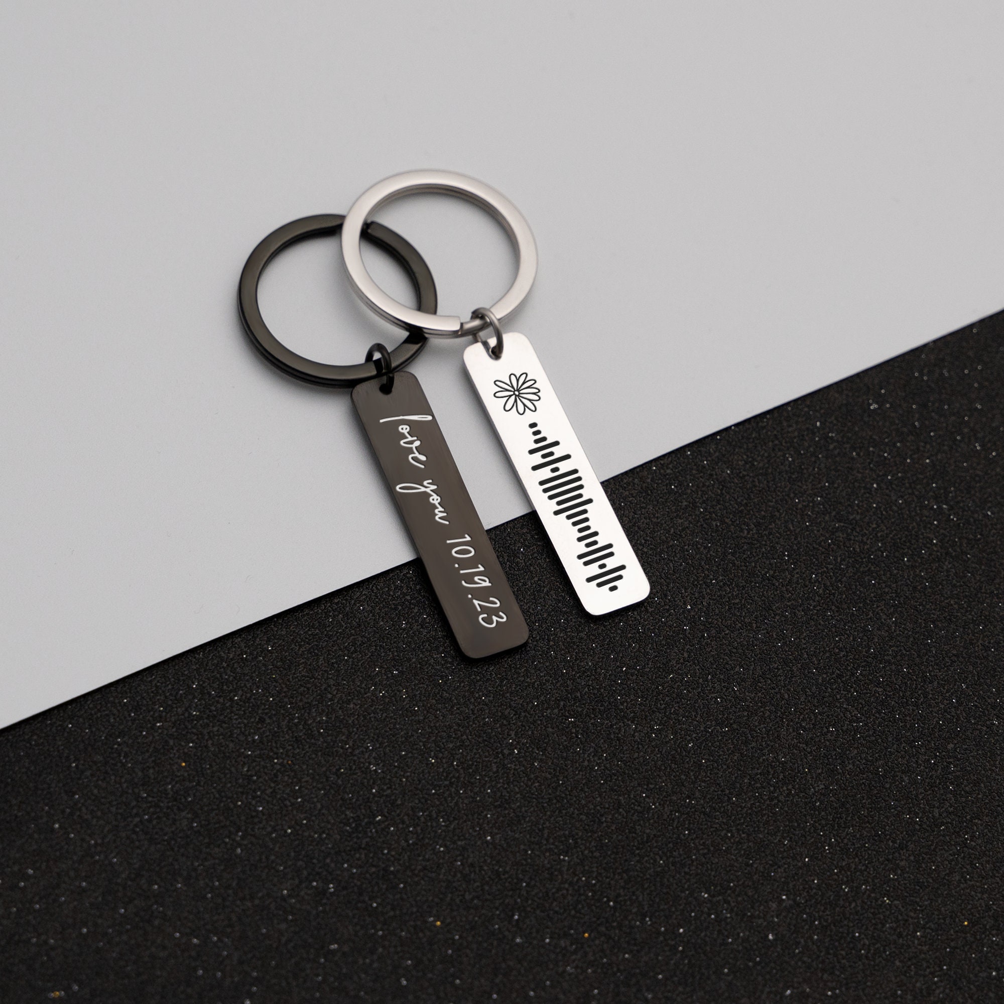 Personalized Music Code Keychain,custom Metal Code Keychain,birthday ...