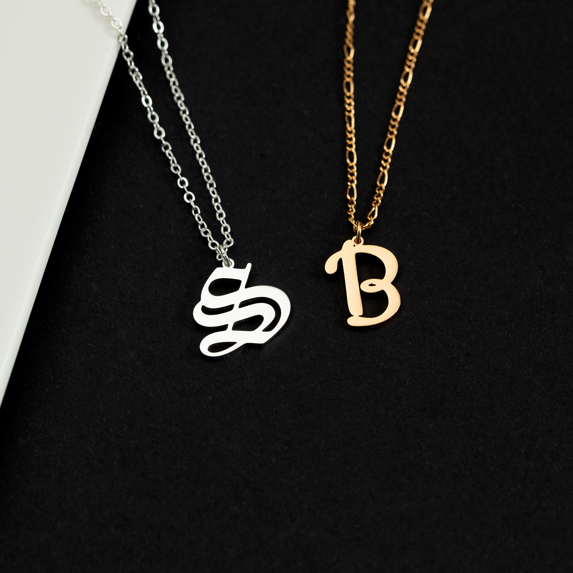 TINGN Dainty Letter Initial Necklaces for Women Girls Small Dice Pendant Simple  Cute Letter Necklaces 