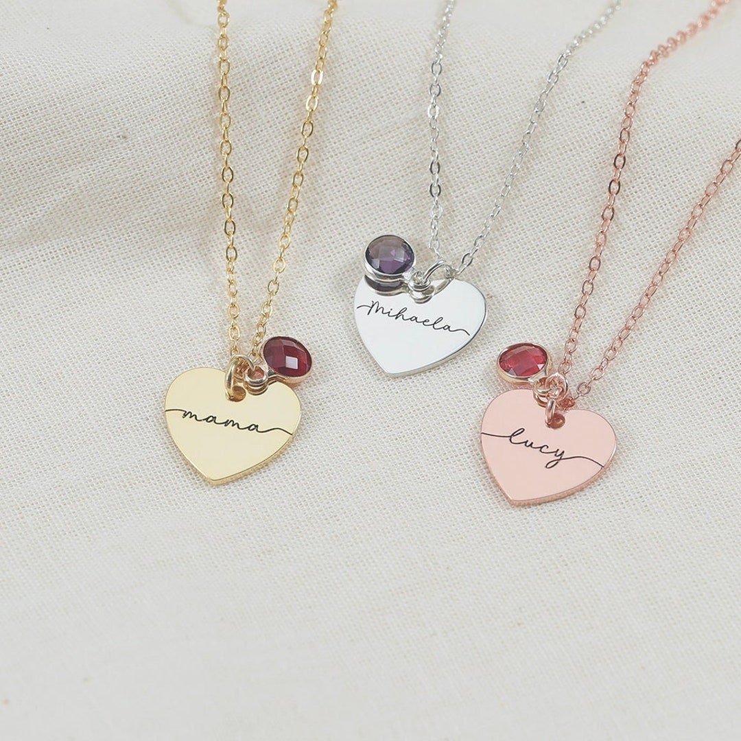 Custom Gold Plated Jewelry - Silver Heart Pendant Blue Rose Gold by Pearde Design