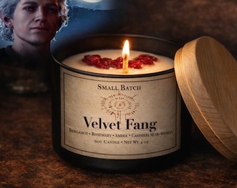 Samt-Kerze Reißzahn | Blutende Fledermaus Soja Kerze | Gothic Vampir Kerze | Astarion inspiriert | 120 ml