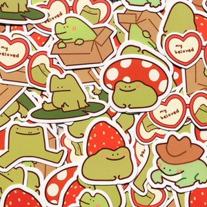 Frog Stickers | Cute Cottagecore Animal Froggy Toad Waterproof Decal Stationery