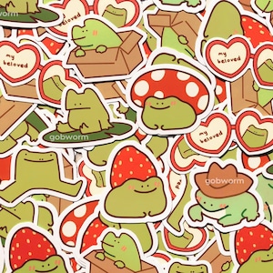 Frog Stickers | Cute Cottagecore Animal Froggy Toad Waterproof Decal Stationery