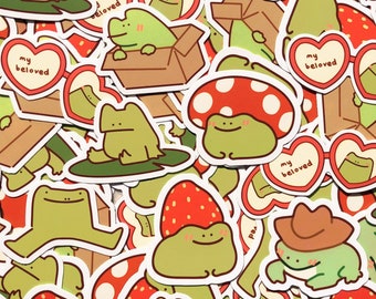 Frog Stickers | Cute Cottagecore Animal Froggy Toad Waterproof Decal Stationery