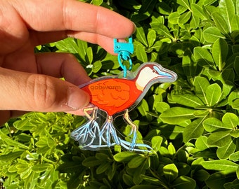 Jacana Bird Dangle Charm | Acrylic Keychain, Silly Mother Bird Art