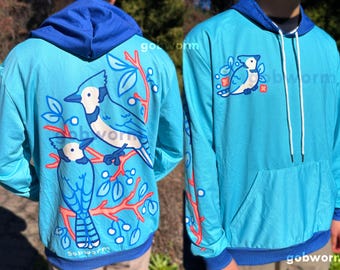 Blue Jay Hoodie | Bird Nature Pullover Sweatshirt Jacket