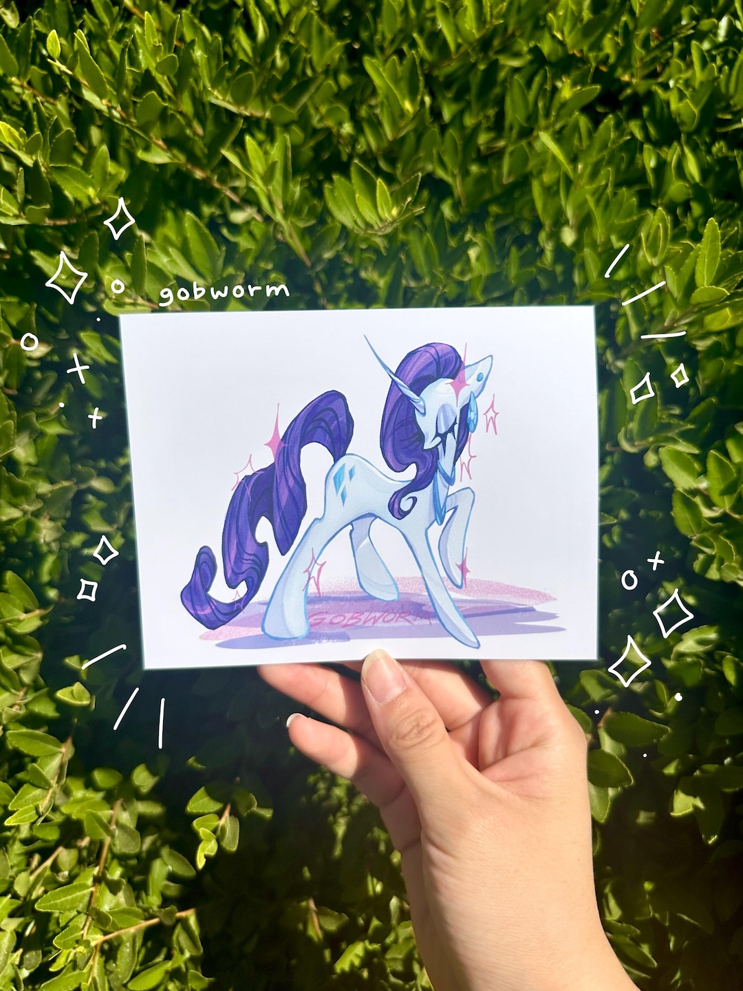 Rarity Pony Art Print | Cute Illustration Wall Decor (4.2x5.5) - Etsy