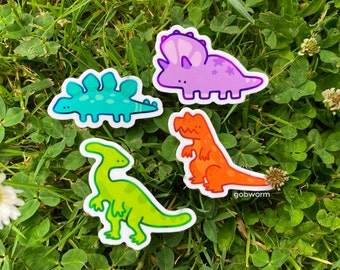 Dinosaur Sticker Set | Cute Dino Vinyl Waterproof Decal Stationery